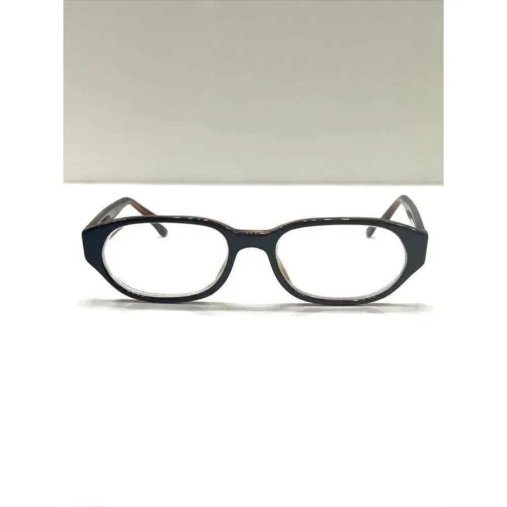 Ralph Lauren WS8 592 Black/Brown Oval Eyeglasses Frame Italy 50-16-135 Full Rim